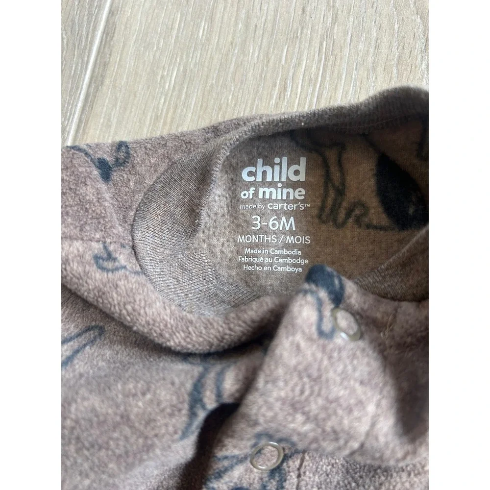 Child of Mine Baby Boy Fleece Onesie & Hooded Jacket Set Size 3-6 Months